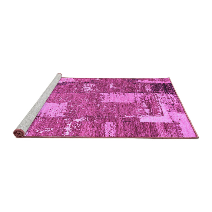 Sideview of Machine Washable Patchwork Purple Transitional Area Rugs, wshabs2335pur