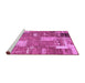 Sideview of Machine Washable Patchwork Purple Transitional Area Rugs, wshabs2335pur