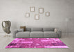 Machine Washable Patchwork Purple Transitional Area Rugs in a Living Room, wshabs2335pur