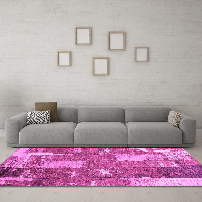 Machine Washable Patchwork Purple Transitional Area Rugs in a Living Room, wshabs2335pur
