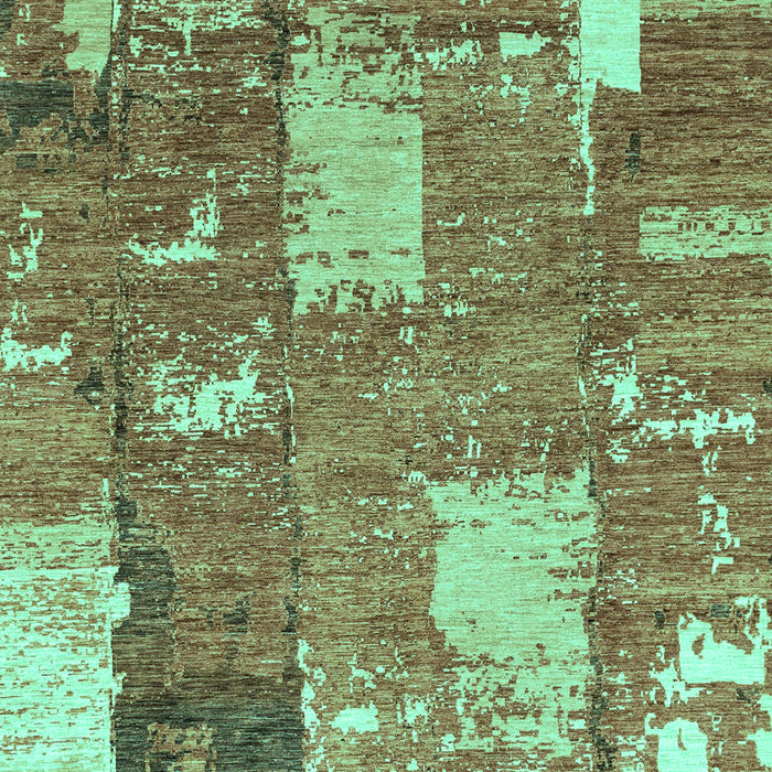 Machine Washable Patchwork Turquoise Transitional Area Rugs, wshabs2335turq