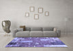 Machine Washable Patchwork Blue Transitional Rug in a Living Room, wshabs2335blu