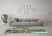 Machine Washable Patchwork Light Blue Transitional Rug in a Living Room, wshabs2335lblu