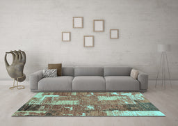 Machine Washable Patchwork Light Blue Transitional Rug in a Living Room, wshabs2335lblu