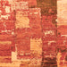 Square Patchwork Orange Transitional Rug, abs2335org