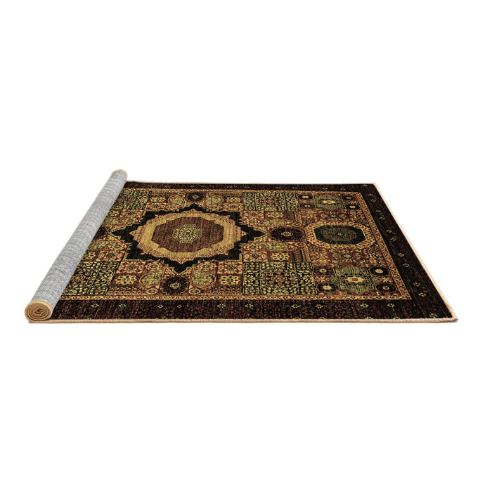 Sideview of Machine Washable Abstract Brown Modern Rug, wshabs2336brn