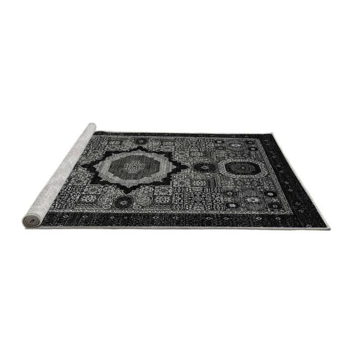 Sideview of Machine Washable Abstract Gray Modern Rug, wshabs2336gry