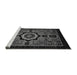 Sideview of Machine Washable Abstract Gray Modern Rug, wshabs2336gry