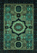 Machine Washable Abstract Turquoise Modern Area Rugs, wshabs2336turq