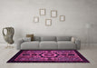 Machine Washable Abstract Pink Modern Rug in a Living Room, wshabs2336pnk