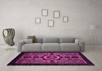 Machine Washable Abstract Pink Modern Rug, wshabs2336pnk