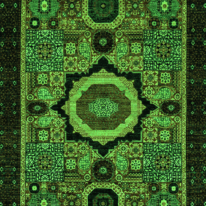 Machine Washable Abstract Green Modern Area Rugs, wshabs2336grn