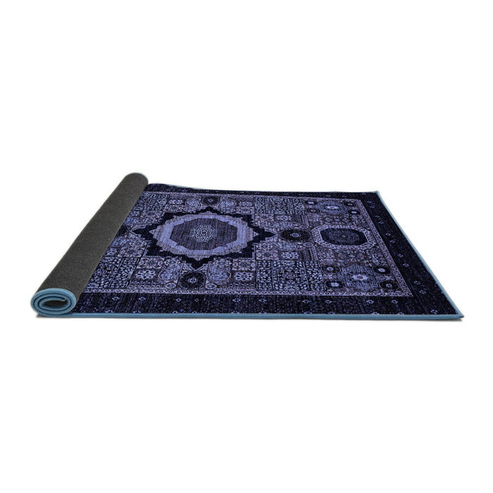 Sideview of Abstract Blue Modern Rug, abs2336blu