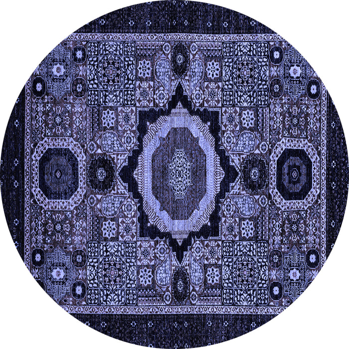 Round Machine Washable Abstract Blue Modern Rug, wshabs2336blu