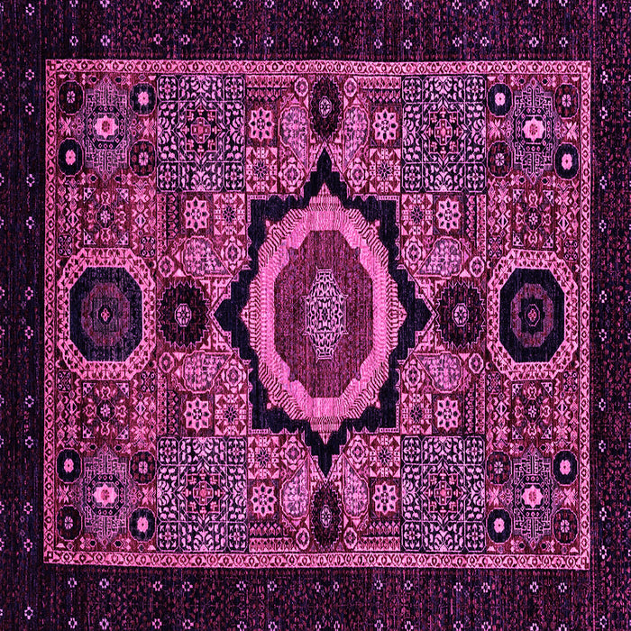 Square Abstract Pink Modern Rug, abs2336pnk
