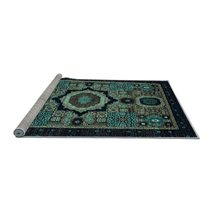 Sideview of Machine Washable Abstract Light Blue Modern Rug, wshabs2336lblu