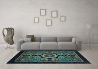 Machine Washable Abstract Light Blue Modern Rug, wshabs2336lblu