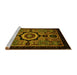 Sideview of Machine Washable Abstract Yellow Modern Rug, wshabs2336yw