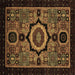 Square Abstract Brown Modern Rug, abs2336brn