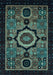 Abstract Light Blue Modern Rug, abs2336lblu