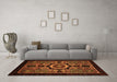 Machine Washable Abstract Orange Modern Area Rugs in a Living Room, wshabs2336org