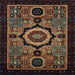 Square Machine Washable Abstract Brown Rug, wshabs2336