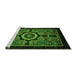 Sideview of Machine Washable Abstract Green Modern Area Rugs, wshabs2336grn