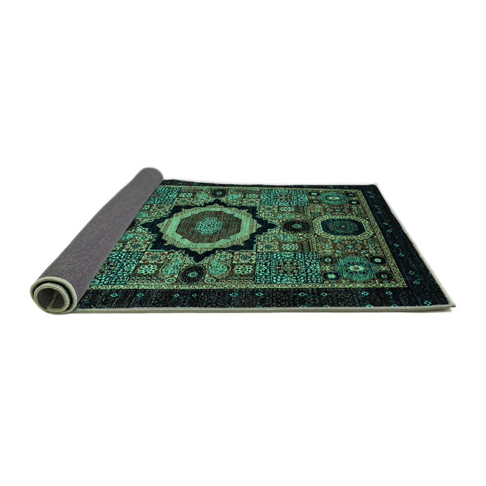 Sideview of Abstract Turquoise Modern Rug, abs2336turq