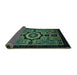 Sideview of Abstract Turquoise Modern Rug, abs2336turq