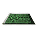 Sideview of Machine Washable Abstract Emerald Green Modern Area Rugs, wshabs2336emgrn