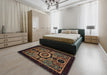 Abstract Brown Modern Rug in a Bedroom, abs2336