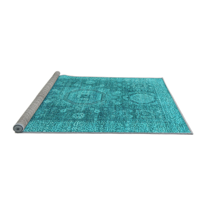 Sideview of Machine Washable Abstract Light Blue Modern Rug, wshabs2337lblu