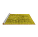 Sideview of Machine Washable Abstract Yellow Modern Rug, wshabs2337yw