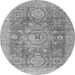 Round Abstract Gray Modern Rug, abs2337gry