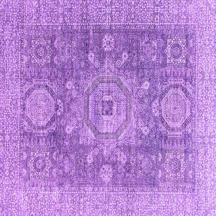 Square Machine Washable Abstract Purple Modern Area Rugs, wshabs2337pur