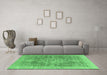 Machine Washable Abstract Emerald Green Modern Area Rugs in a Living Room,, wshabs2337emgrn