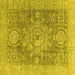 Square Abstract Yellow Modern Rug, abs2337yw