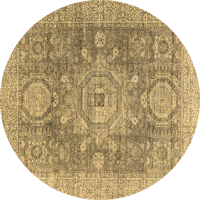 Round Machine Washable Abstract Brown Modern Rug, wshabs2337brn