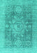 Machine Washable Abstract Turquoise Modern Area Rugs, wshabs2337turq