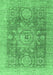 Machine Washable Abstract Emerald Green Modern Area Rugs, wshabs2337emgrn