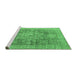 Sideview of Machine Washable Abstract Emerald Green Modern Area Rugs, wshabs2337emgrn