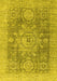 Machine Washable Abstract Yellow Modern Rug, wshabs2337yw