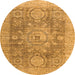 Round Abstract Orange Modern Rug, abs2337org