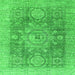 Square Abstract Green Modern Rug, abs2337grn