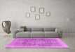 Machine Washable Abstract Pink Modern Rug in a Living Room, wshabs2337pnk