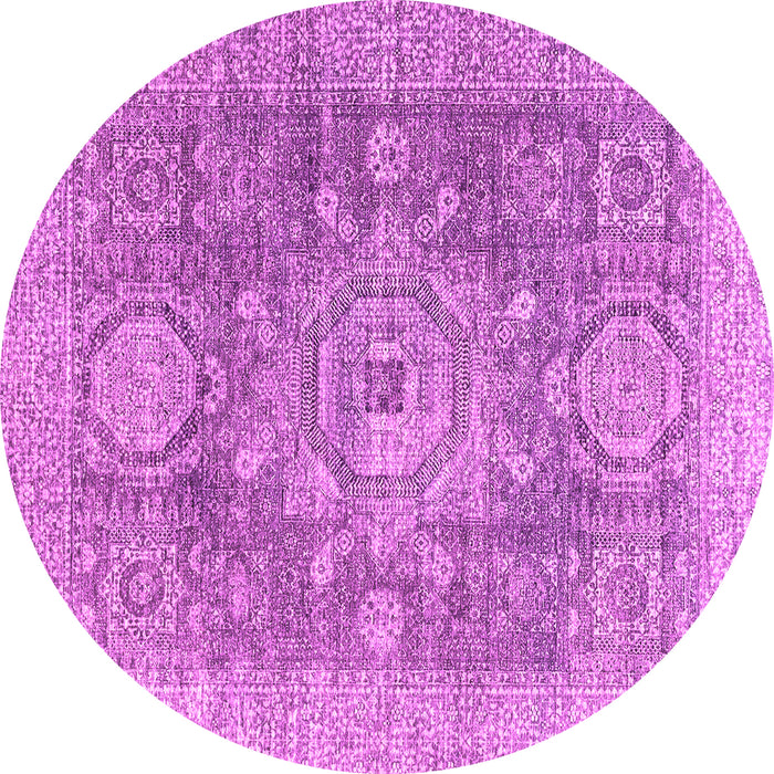 Round Abstract Pink Modern Rug, abs2337pnk