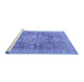 Sideview of Machine Washable Abstract Blue Modern Rug, wshabs2337blu