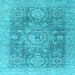 Square Abstract Light Blue Modern Rug, abs2337lblu