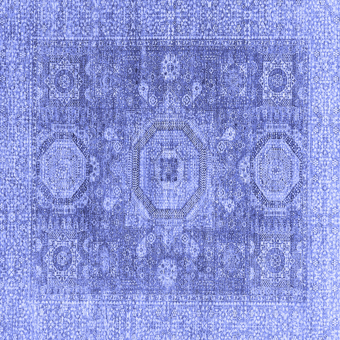 Square Abstract Blue Modern Rug, abs2337blu
