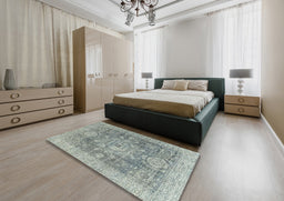 Abstract Gray Modern Rug in a Bedroom, abs2337